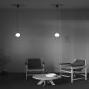 Minimalistyczna elegancka lampa wisząca LED kula czarno-biała regulacja wysokości LUNA MAYTONI P039PL-5W3K-10-B
