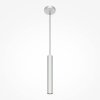 Lampa wisząca minimalistyczna aluminium srebrna nad stół do jadalni do salonu tuba Pro Focus Maytoni MOD161PL-01CM1