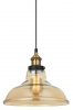 SZKLANA LAMPA WISZĄCA LOFT ITALUX HUBERT MDM-2381/1 GD+AMB BURSZTYNOWA