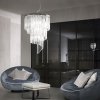 CHYROMOWANA KRYSZŁAŁOWA LAMPA WISZĄCA IDEAL LUX CARLTON SP12 166247 ŻYRANDOL KRYSZTAŁOWY CHROM