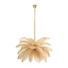 Dekoracyjna nowoczesna beżowa lampa wisząca pióra 6 źródeł światła designerska boho kula EMU ST-DN127 beige Step Into Design