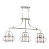 Lampa wisząca Trilogy - 3 źródła światła - Szczotkowany nikiel Szkło z bąbelkami powietrza owalne szklane klosze elegancka nowoczesna QZ-TRILOGY-ISLE-BN QUOIZEL