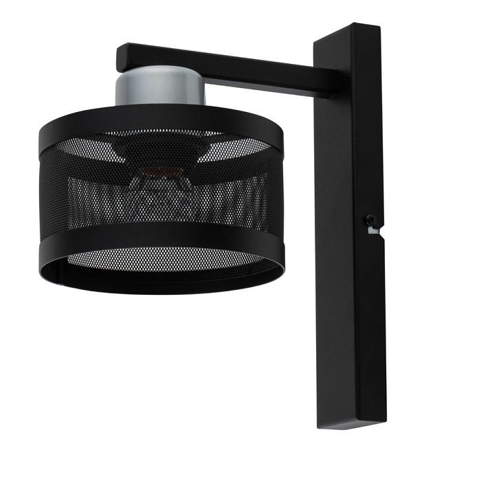 Kinkiet Ścienny Czarno Srebrny Z Abażurem OFF 32144 SIGMA Kinkiety