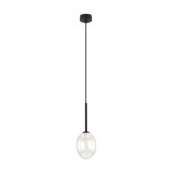 Lampa wisząca czarna z transparentnym szklanym owalnym kloszem minimalistyczna dekoracyjna PEARL 10835 TK-LIGHTING