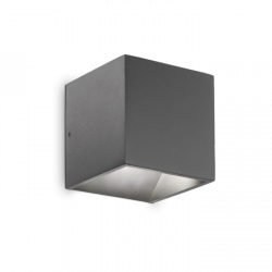 Minimalistyczny Antracytowy Kinkiet Ogrodowy Kwadratowy RUBIK 149738 IDEAL LUX