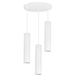 Lampa wisząca potrójna białe gładkie tuby 9cm minimalistyczna LUCAS AZ6159 + 3 x AZ6114 Azzardo