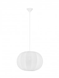 Lampa wisząca biała jedwabna okrągła designerska nowoczesna minimalistyczna skandynawska nad stół Luces Exclusivas