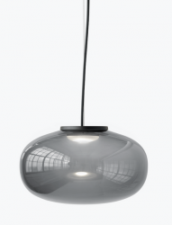 Lampa wisząca LED okrągła szklana czarna 40cm minimalistyczna klasyczna uniwersalna nowoczesna Karl-Johan 20341 New Works