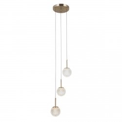 Złota lampa wisząca akrylowe kule przeźroczyste Padri PND-40827-3-HBR-CL Light Prestige