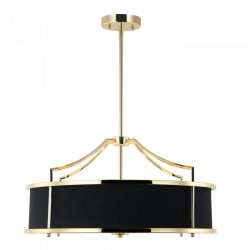 ZŁOTA LAMPA WISZĄCA Z CZARNYM ABAŻUREM GLAMOUR ORLICKI DESIGN STANZA GOLD/ NERO M W NOWOJORSKIM STYLU