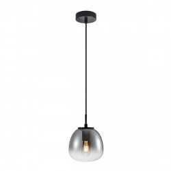 Lampa wisząca Italux Alidada PND-3650-1S-BK-CSG szklana dymiona czarna