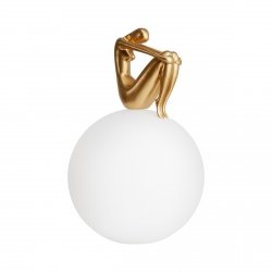 Designerska lampa stołowa dekoracyjna ozdobna kobieca sylwetka złota szklana kula WOMAN ST-6022-B gold Step Into Design