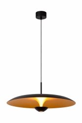 Lampa wisząca LED aluminiowa czarno-złota okrągła klasyczna minimalistyczna loftowa ściemnialna nad stół KENNETH 41412/60/30 Lucide