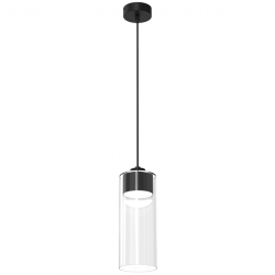 Lampa Wisząca Czarna Transparentna Tuba CLARISSA MLP8667 MILAGRO