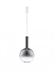 Klasyczna lampa wisząca LED szara szklana kula minimalistyczna uniwersalna możliwość ściemniania TORCENA LE45186 Luces Exclusivas