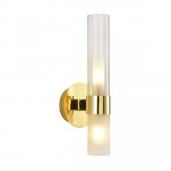 Kinkiet ścienny podłużny tuba złoty szklany klosz minimalistyczny klasyczny uniwersalny CANDELA DN1505-1 gold Step Into Design