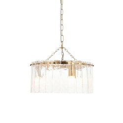 Szklana lampa wisząca glamour mosiężna okrągła designerska nowoczesna Karine 118467 ENDON