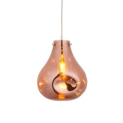 Szklana lampa wisząca miedziany klosz okrągły minimalistyczna klasyczna uniwersalna designerska Europa 99790 ENDON