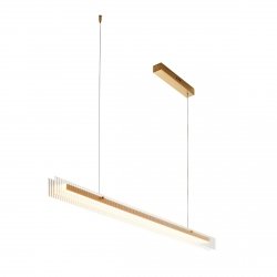 Złota Lampa Wisząca LONGIN-120 LED Liniowa Szklana Obudowa 120cm