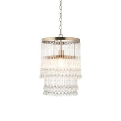 Szklana lampa wisząca glamour mosiężna okrągła designerska nowoczesna Genevieve 104503 ENDON