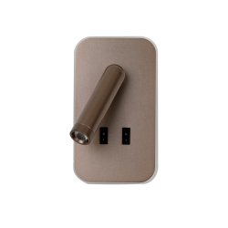 Kawowy prostokątny kinkiet reflektor z wyłącznikiem regulowany LED 8W Doria Italux WL-83957-1-CF