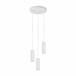 Lampa wisząca potrójna białe ryflowane tuby 50cm minimalistyczna LUCAS AZ6159 + 3 x AZ6147 Azzardo