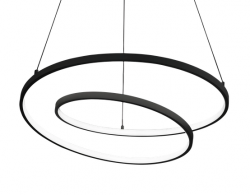 Designerska czarna lampa wisząca LED okrągła ring nowoczesna dekoracyjna Oz sp d80 on-off 4000k 342443 Ideal Lux 