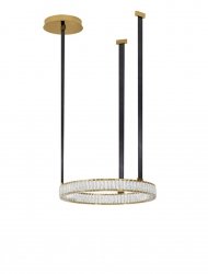 Kryształowa lampa wisząca okrąg LED glamour designerska nowoczesna ściemnialna Luces Exclusivas 9124111