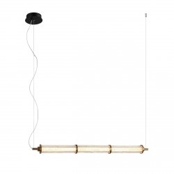 Nowoczesna lampa wisząca listwa LED 19W SANPO ITALUX PND-26384-3-GD-CL czarny przeźroczysty 