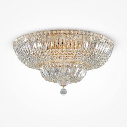 Lampa Sufitowa Żyrandol Glamour Kryształowy Złoto Okrągły Basfor MAYTONI DIA100-CL-12-G
