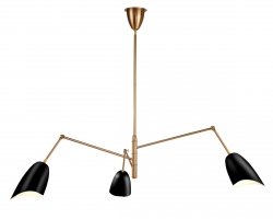 Lampa wisząca 3-ramienna regulowane klosze ozdobna metalowa czarna designerska elegancka uniwersalna RAGNO ST-8625P black Step Into Design