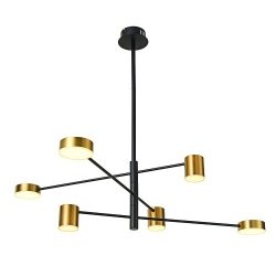 NOWOCZESNA LAMPA WISZĄCA STICKS LED REMDAL ITALUX PND-16374-6-BK-GD-3K DESIGNERSLA LAMPA SUFITOWA PAJĄK