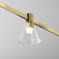 Ścieżka świetlna lampa szynowa LED aluminium mosiądz przezroczysty klosz Bianca MAYTONI TR147-1-3W2.7K-BS-DE 