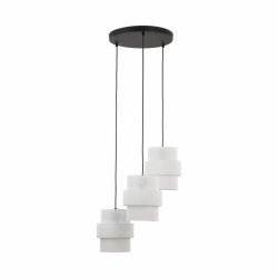 Dekoracyjna lampa wisząca w stylu boho białe abażury rystykalna industrialna potrójna nad stół do salonu jadalni sypialni CALISTO 3 WHITE 6018 TK-Lighting