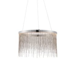 Lampa wisząca LED chromowana okrągła z łańcuszkami artdeco designerska nowoczesna salonowa Zelma 73768 ENDON