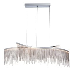 Lampa wisząca LED chromowana podłużna z łańcuszkami designerska nowoczesna salonowa Orphelia 97219 ENDON