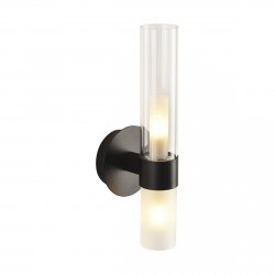 Kinkiet ścienny podłużny tuba czarny szklany klosz minimalistyczny klasyczny uniwersalny CANDELA DN1505-1 black Step Into Design