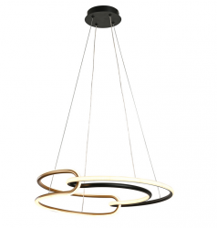 Czarno złota nowoczesna lampa wisząca LED CCT dekoracyjna designerska CASAR PND-24002-BK-GD Italux 