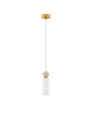 Nowoczesna złota lampa wisząca podłużny szklany klosz ozdobna kula minimalistyczny designerski możliwość ściemniania CORVIZO LE45273 Luces Exclusivas