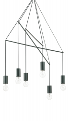 DESIGNERSKA LAMPA WISZĄCA POP IDEAL LUX 158815 CZARNY MAT LOFT 