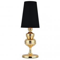 Czarna lampka stołowa nocna abażurowa aluminiowa designerska klasyczna elegancka QUEEN MT-8046-18 black gold Step Into Design