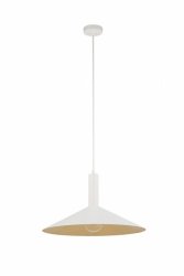 Lampa wisząca zwis pojedynczy talerz Capri S Sigma 41014 biały-złoty jadalniana nad stół