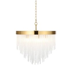 Lampa wisząca szklane pręciki glamour mosiężna okrągła designerska nowoczesna Anistoria 115346 ENDON