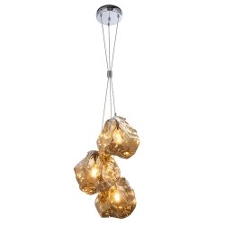 Szklana lampa wisząca kulista potrójna designerska nowoczesna salonowa Rock 97660 ENDON
