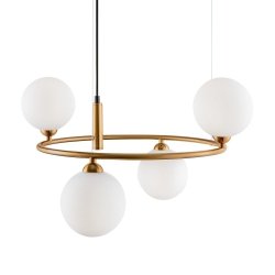 NOWOCZESNA ZŁOTA LAMPA WISZĄCA RING MAYTONI MOD013PL-04BS MOLEKULARNA SZKLANE KULE