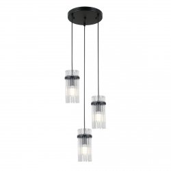 Lampa wisząca Italux Merto PND-40930-3A-BK Czarna 3-płomienna Nowoczesna 3xE14