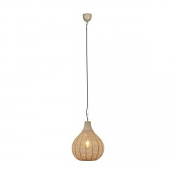 Lampa wisząca wykonana z juty kolor naturalny owalna boho rystykalna industrialna nad stół do salonu sypialni JANNE 366790136 Trio