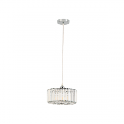 Kryształowa elegancka lampa wisząca w stylu glamour kolor chrom VETRO LP-2910/1P CH round Light Prestige