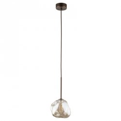 Brązowa lampa wisząca szklana kula z wgłębieniami designerska dekoracyjna 1xG9 LAVA 11025 TK-LIGHTING