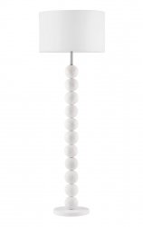 Lampa podłogowa stojąca biała tkaninowy abażur skandynawska minimalistyczna klasyczna kule CELVIRO LE45307 Luces Exclusivas